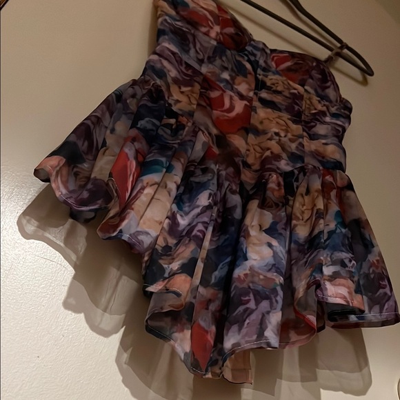 Floral Patterned dropwaist Mini Dress - Picture 6 of 8